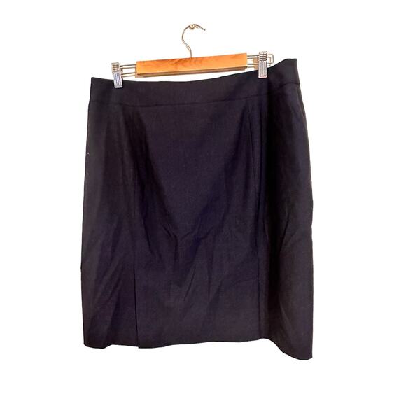 Banana Republic Navy Blue Pencil Skirt Size 14 Wool Spandex Blend - Picture 1 of 5